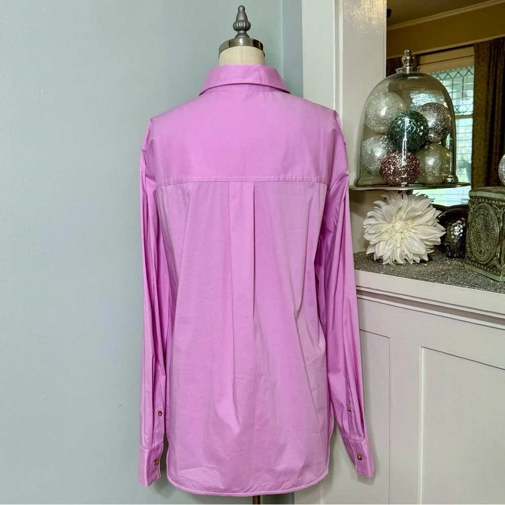 Lululemon Cotton Blend Poplin Button Down Shirt Vitapink Size Large NWT